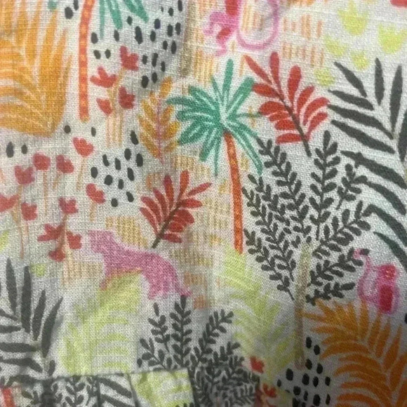 Loft Floral Jungle Print Sleeveless Ruffle sleeve Fun Print Dress, Size M - Picture 11 of 12